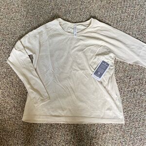 Athleta Cream Sparkle Momentum Seamless Top